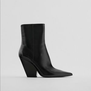 Zara Leather Cowboy Boot
